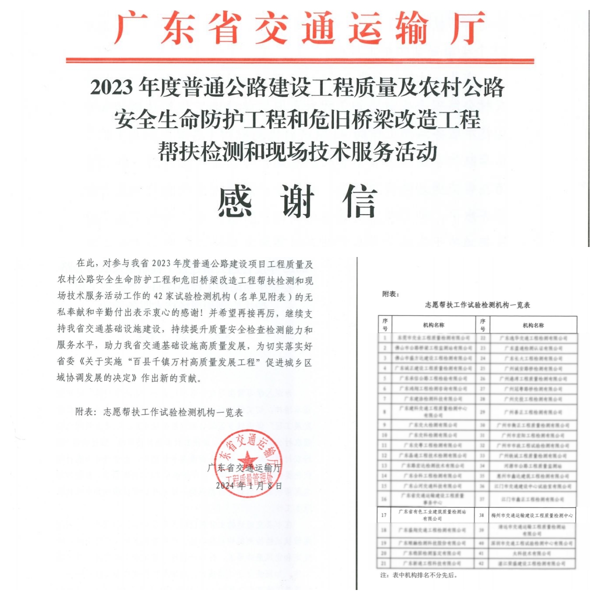 公路建设工程质量志愿帮扶活动